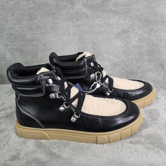 Womens Universal Threads Black & Biege Kimber Sherpa Tongue Boots Memory Size 10 - Picture 6 of 11